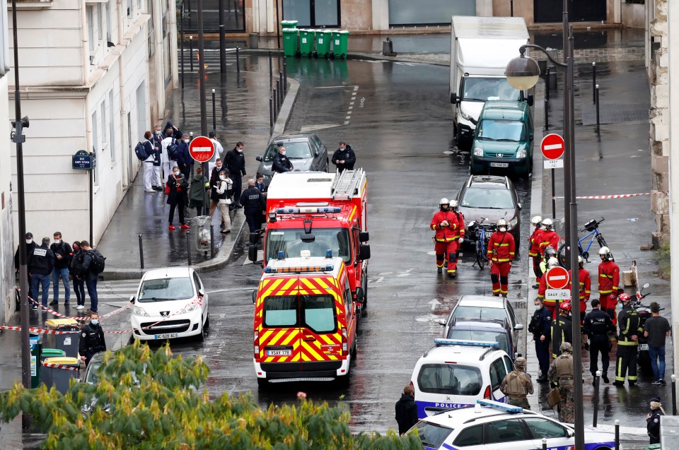 Emergency services gathered at the knife rampage scene