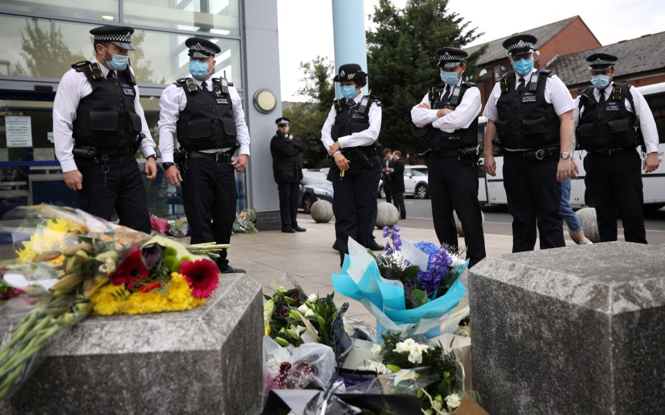 Emotional police officers paid tribute to the sergeant