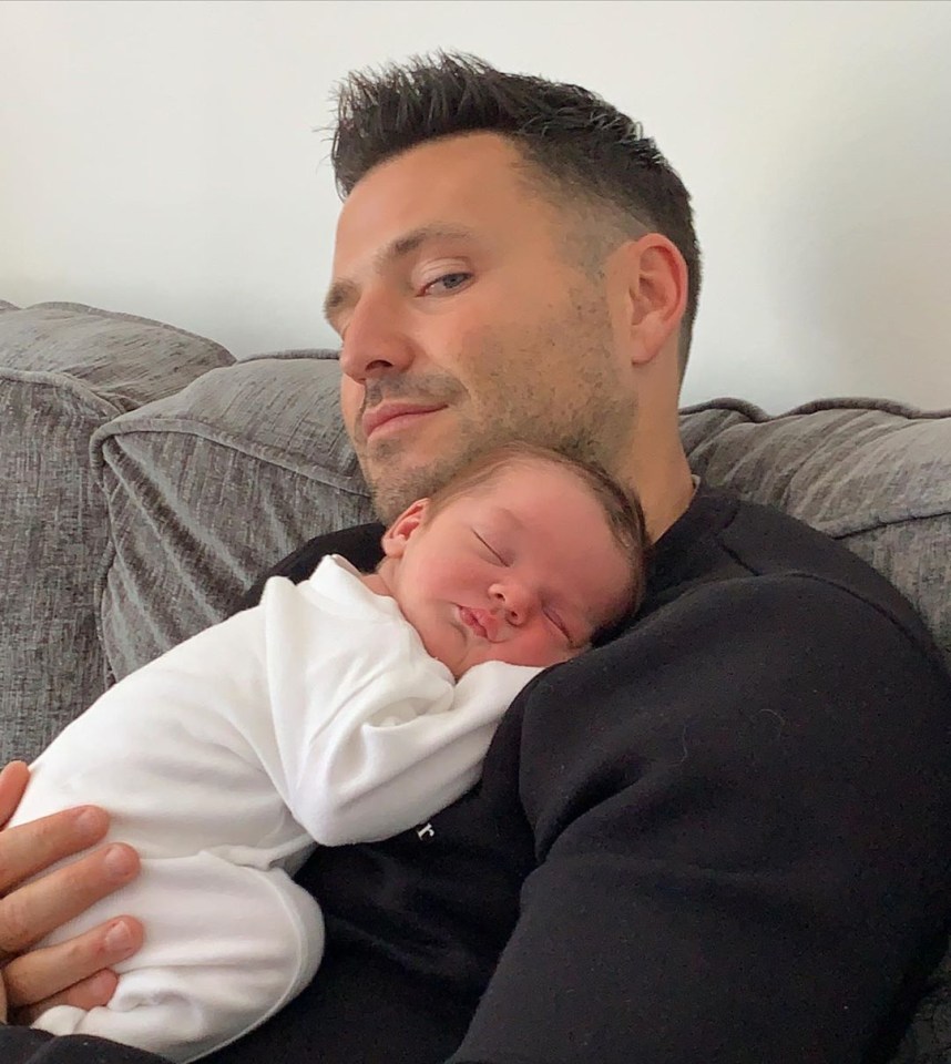 Mark Wright poses with Brody, the newest addition to Michelle Keegan’s extended family