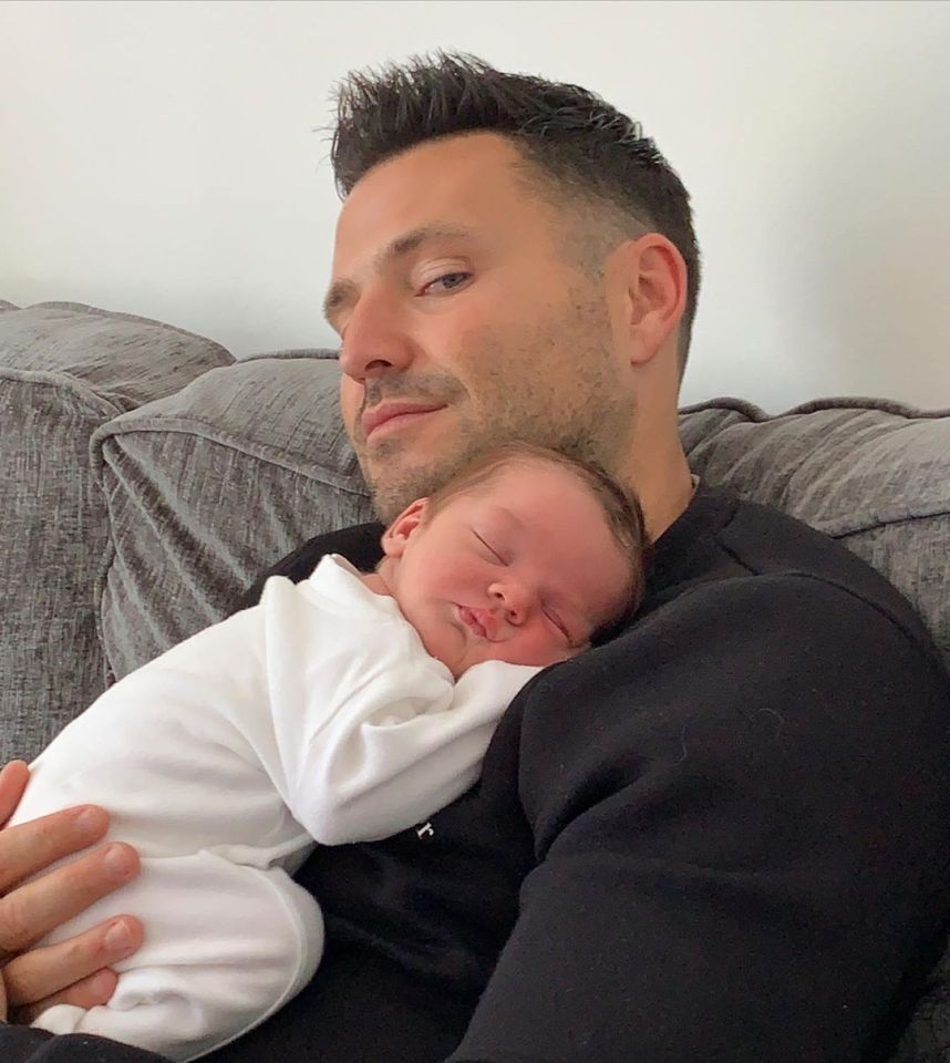 Mark Wright poses with Brody, the newest addition to Michelle Keegan's extended family