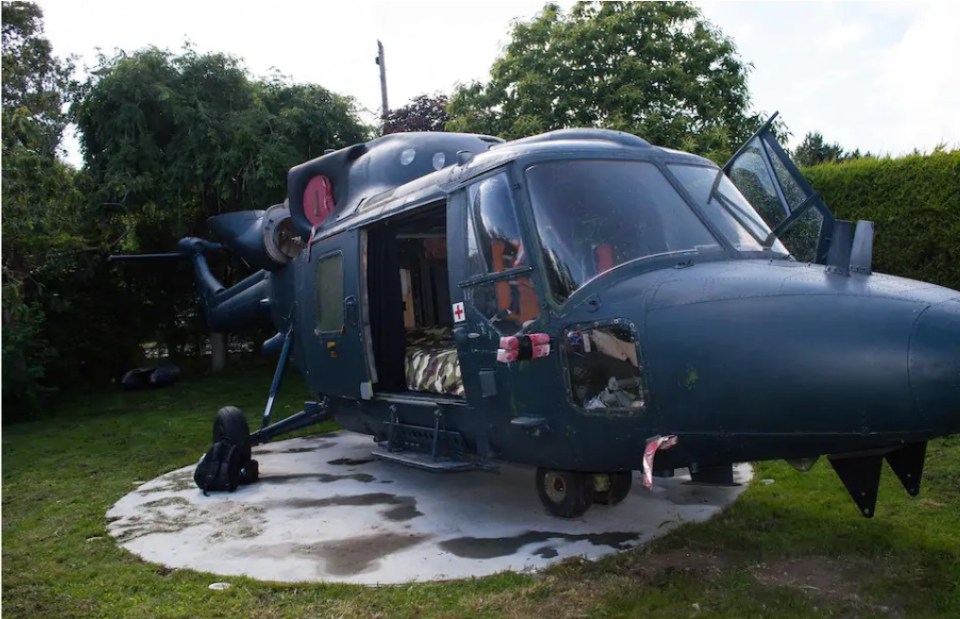 You can stay in a helicopter for the night for just £30 each