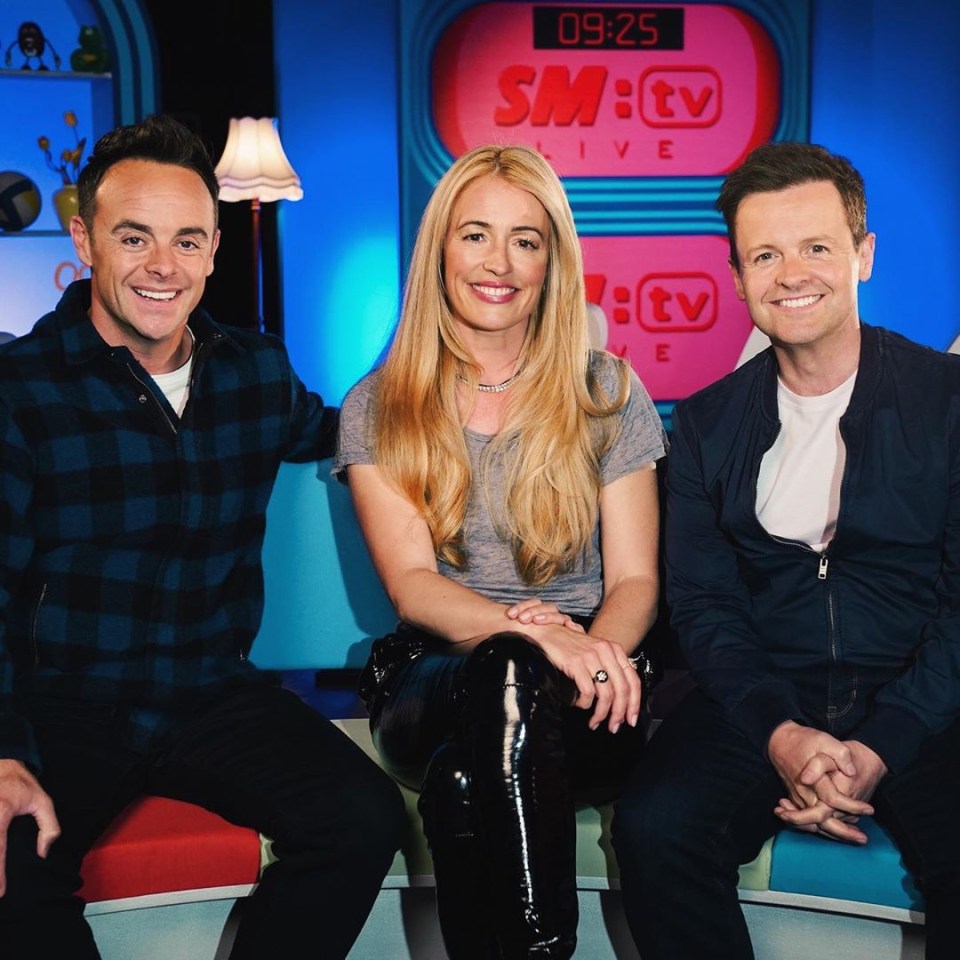 Cat Deeley shared the snap with Ant and Dec on set