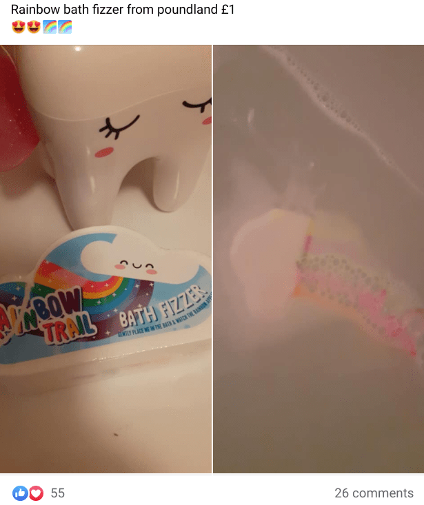 A post from February 2020 in the Extreme Couponing and Bargains Facebook group shows what the rainbow trail looks like