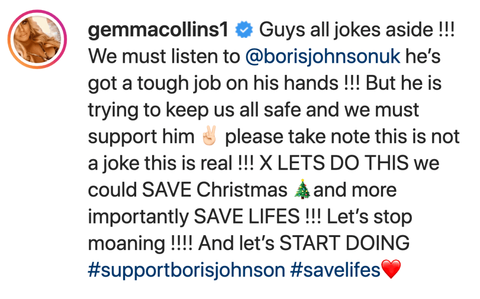 Gemma called on her fans to rally together and ‘save Christmas’