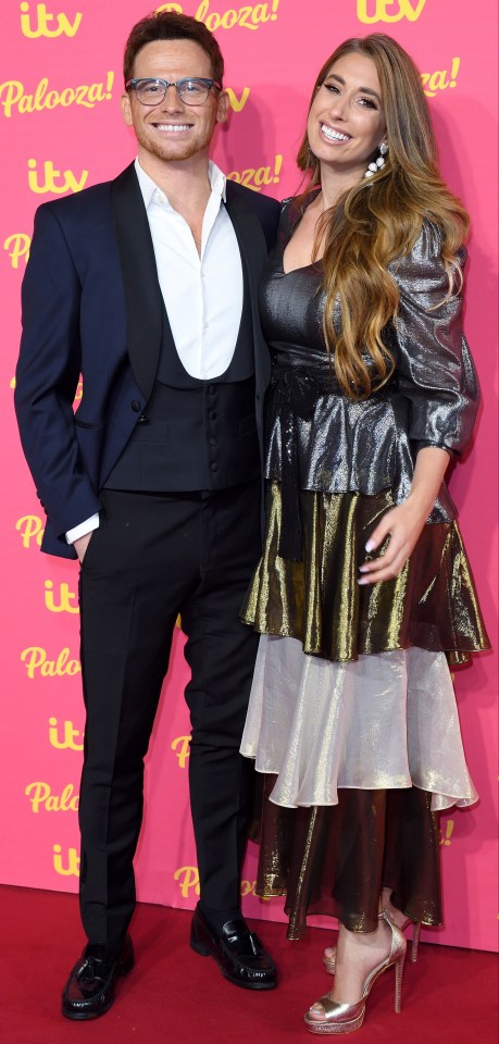 Joe and Stacey posing together at an ITV party last year