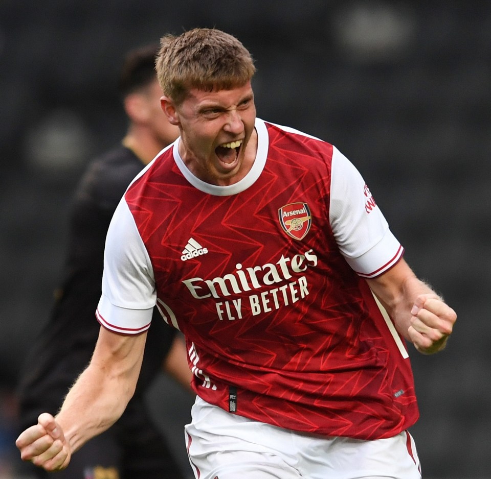 Mark McGuinness scored for Arsenal in the pre-season friendly against MK Dons in August