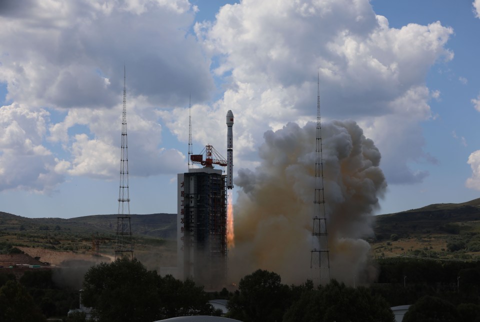 A Chinese Long March 4B rocket launches the Gaofen-2 Earth-watching satellite on Monday