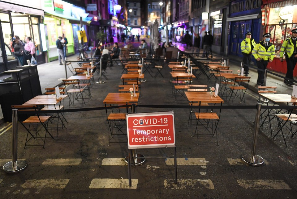 Restaurants and pubs lie empty after last night's 10pm curfew