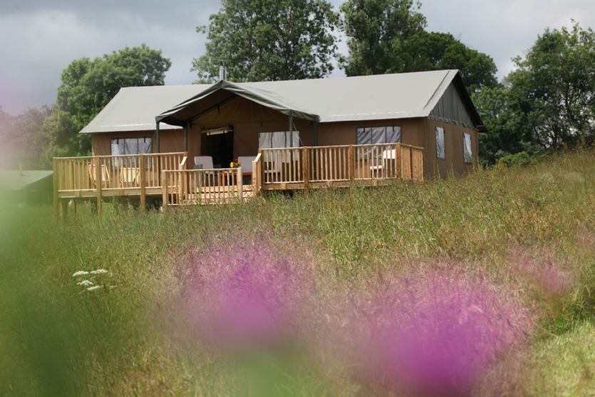 A glamping tent in the middle of a working farm welcomes up to six people