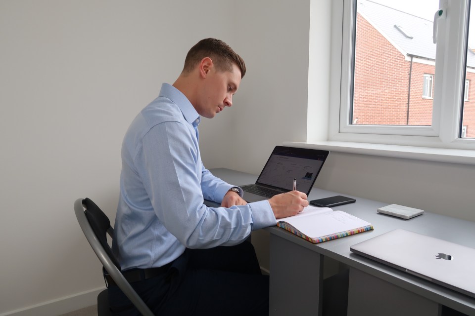 The entrepreneurs early on bought desks for their new property