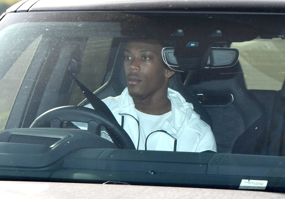 Anthony Martial arrives at Carrington after the disappointing 3-1 home defeat to Crystal Palace