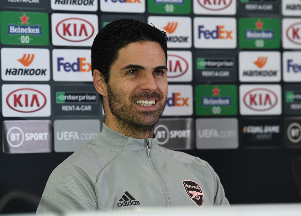 Mikel Arteta says he feels sorry for the French defender, who was not registered for the Europa League