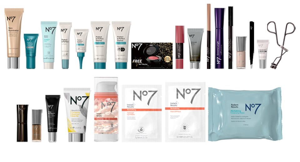 All the No7 products included in this year's advent calendar