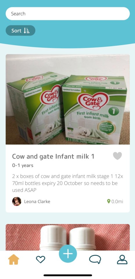 Another parent was also giving away Cow & Gate milk