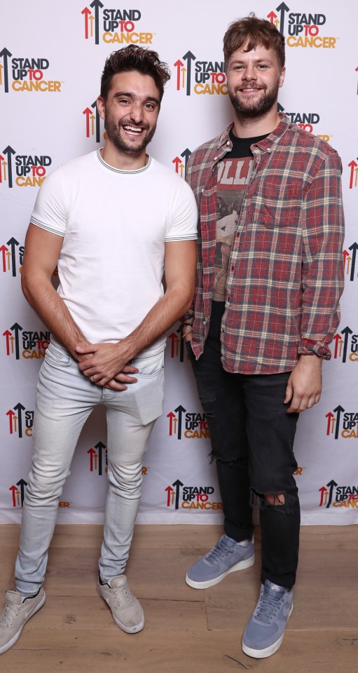 Tom with bandmate Jay McGuinness, who was an usher at his wedding