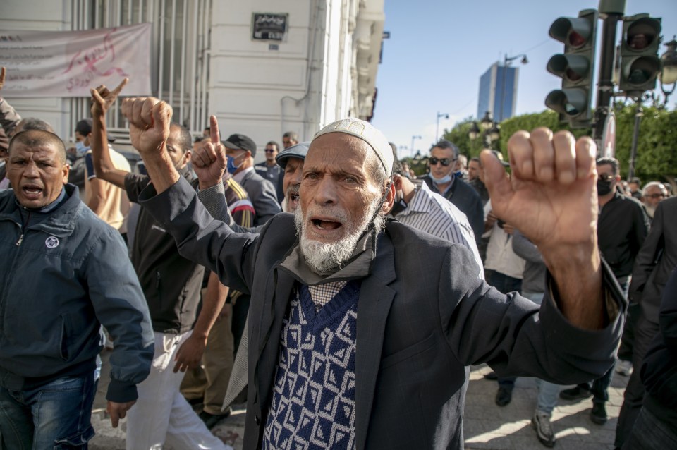 Protesters took to the streets in Tunisia over the defence of the cartoons