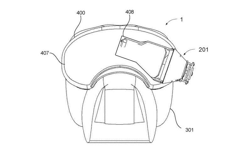 A view of the head-mounted display from a recent patent filing