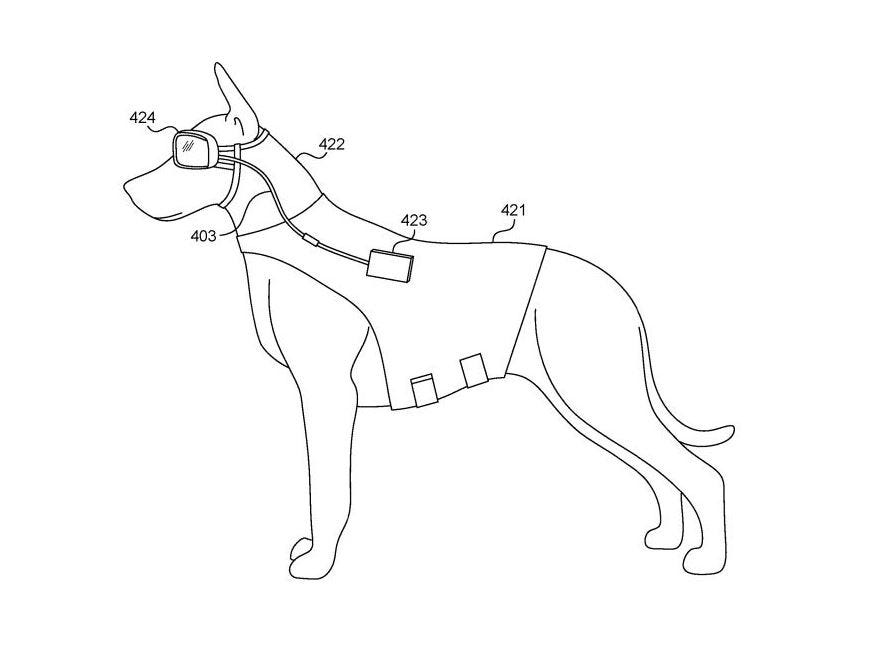 Patent image of he dog goggles, which were developed 