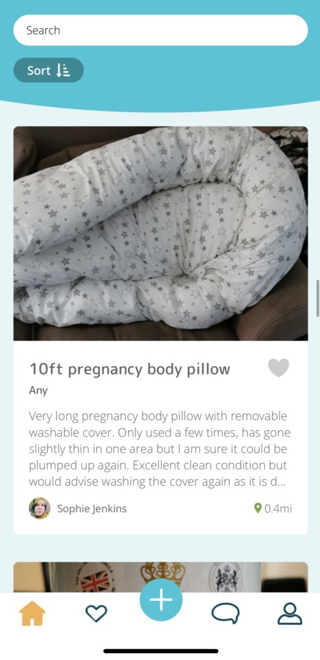 We also spotted a pregnancy pillow up for grabs