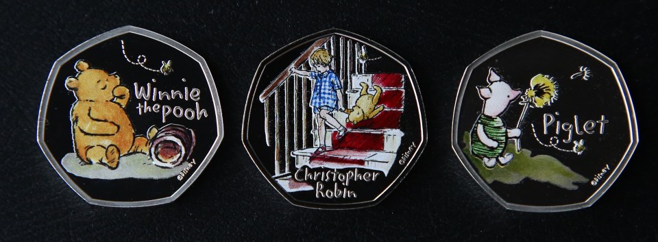 The Royal Mint is launching a three-piece set of Winnie the Pooh 50p coins