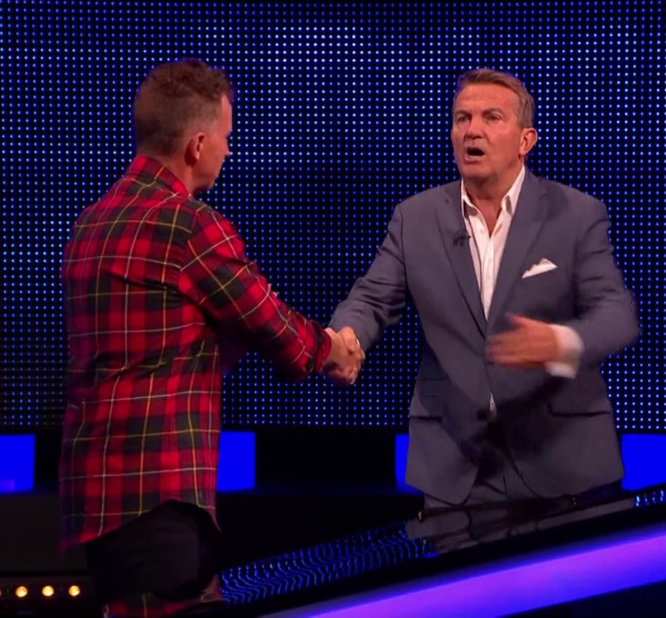 Host Bradley Walsh shook hands with each of the celebrity players