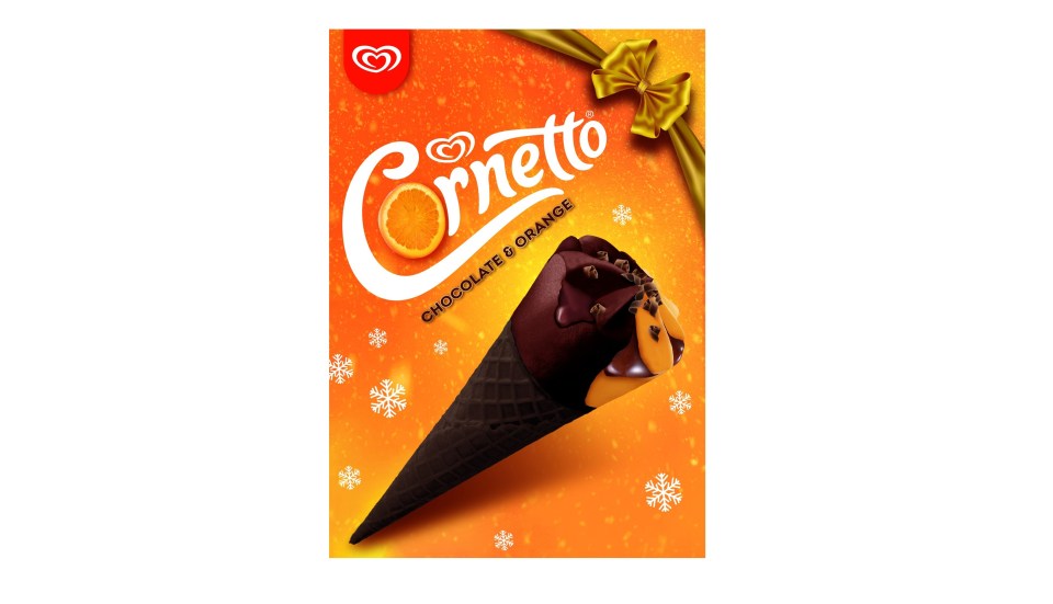 Ice cream maker Walls has added orange to its range of Cornetto flavours