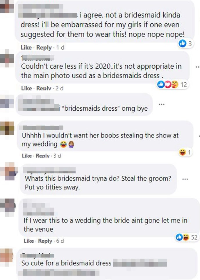 Hundreds of women commented on the sexy frock which divided opinion