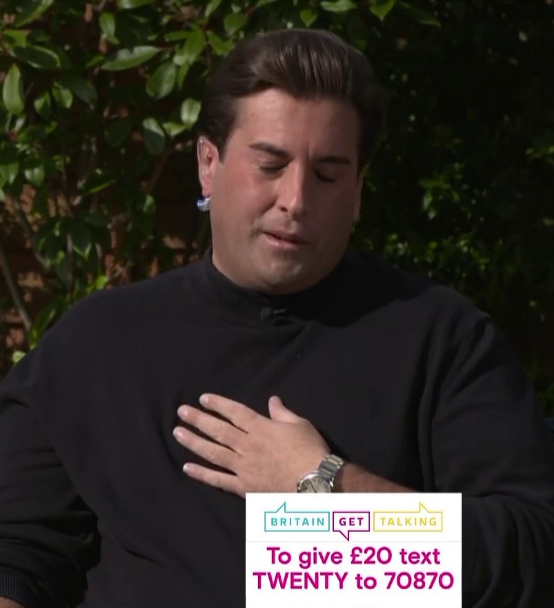 James Argent appears emotional as he speaks about his drugs battle today