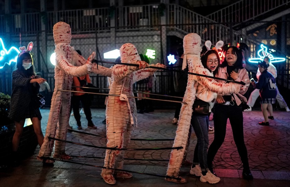 The parade was attended by people dressed in various costumes