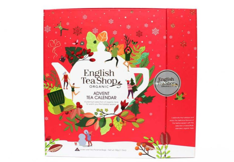 English Tea Shop Book Style Red Advent Calendar