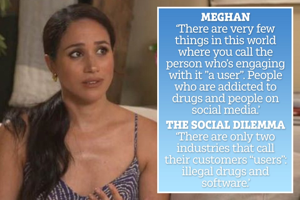 The Duchess of Sussex said she has concerns for people obsessed with social media