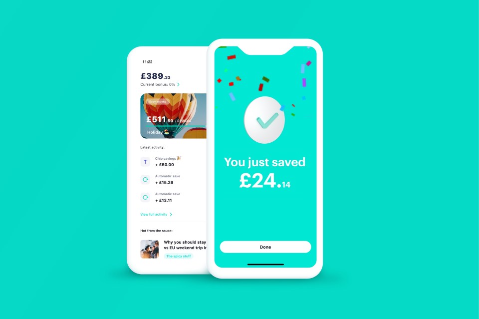 Chip helps you reach savings goals by putting a little away at a time