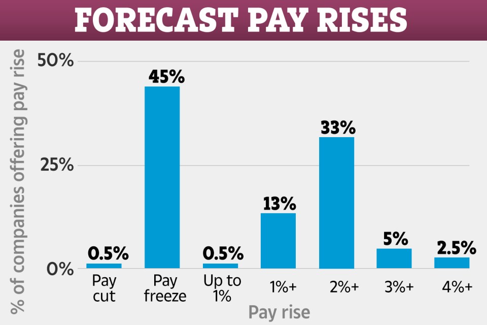 Many employers don't expect to give out pay rises in the next 12 months