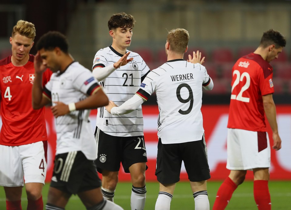 Kai Havertz and Timo Werner celebrate