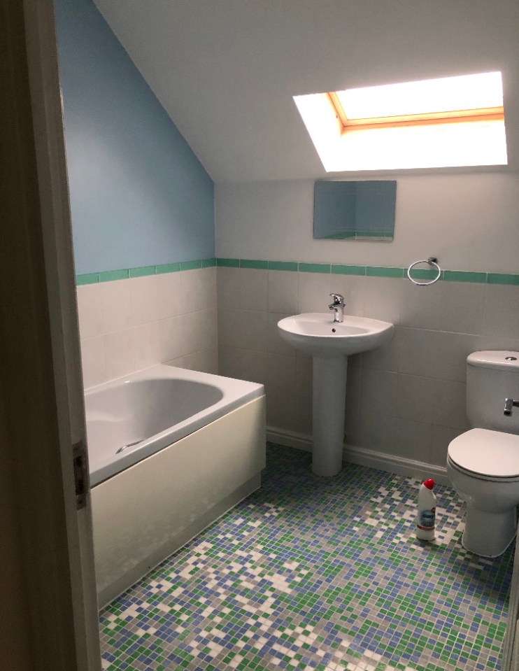 The builder is planning to turn this bathroom into a bedroom for his daughter