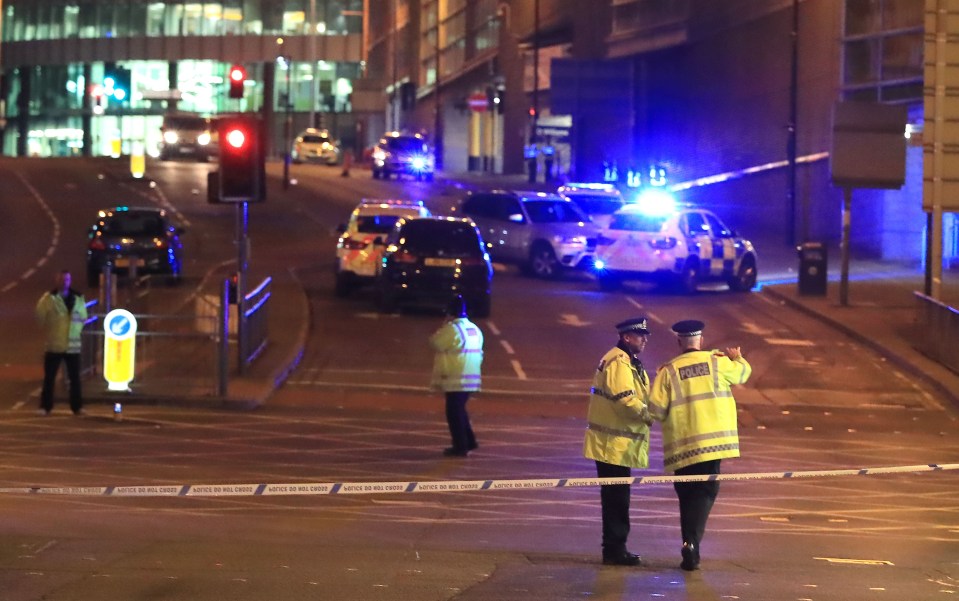 The scene close to the Manchester Arena after the terror attack on May 22 2017