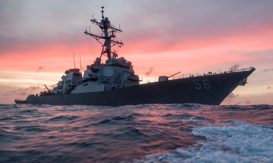 Chinese warships swarmed this US destroyer, the John S. McCain, as it made its way through the South China Sea last week