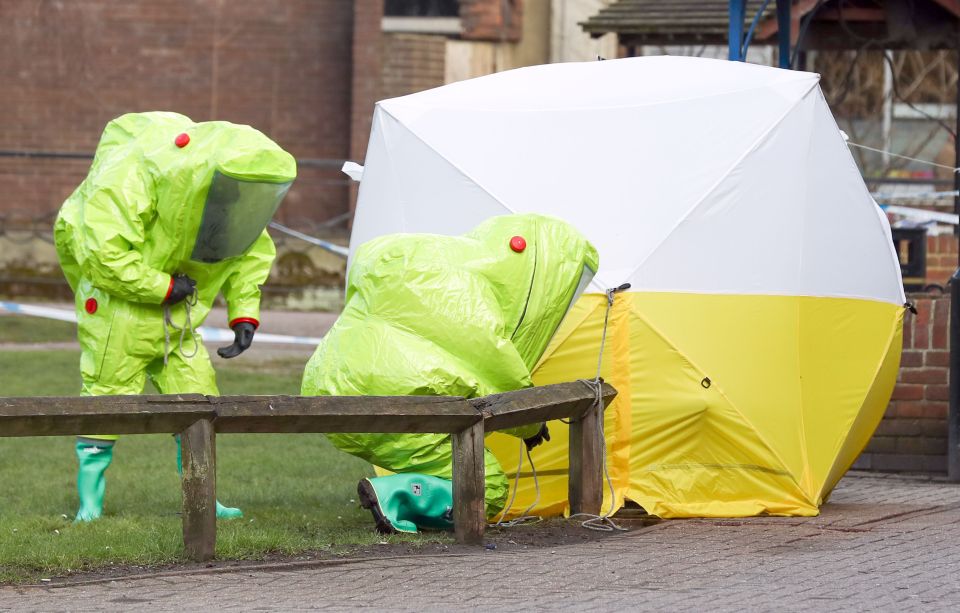 Cops investigated the nerve agent that poisoned five people in Salisbury