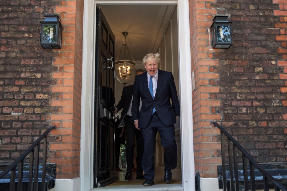 Boris Johnson leaving his posh Westminster HQ in July 2019