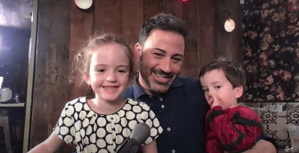 Jimmy Kimmel with his two youngest children Jane and Billy