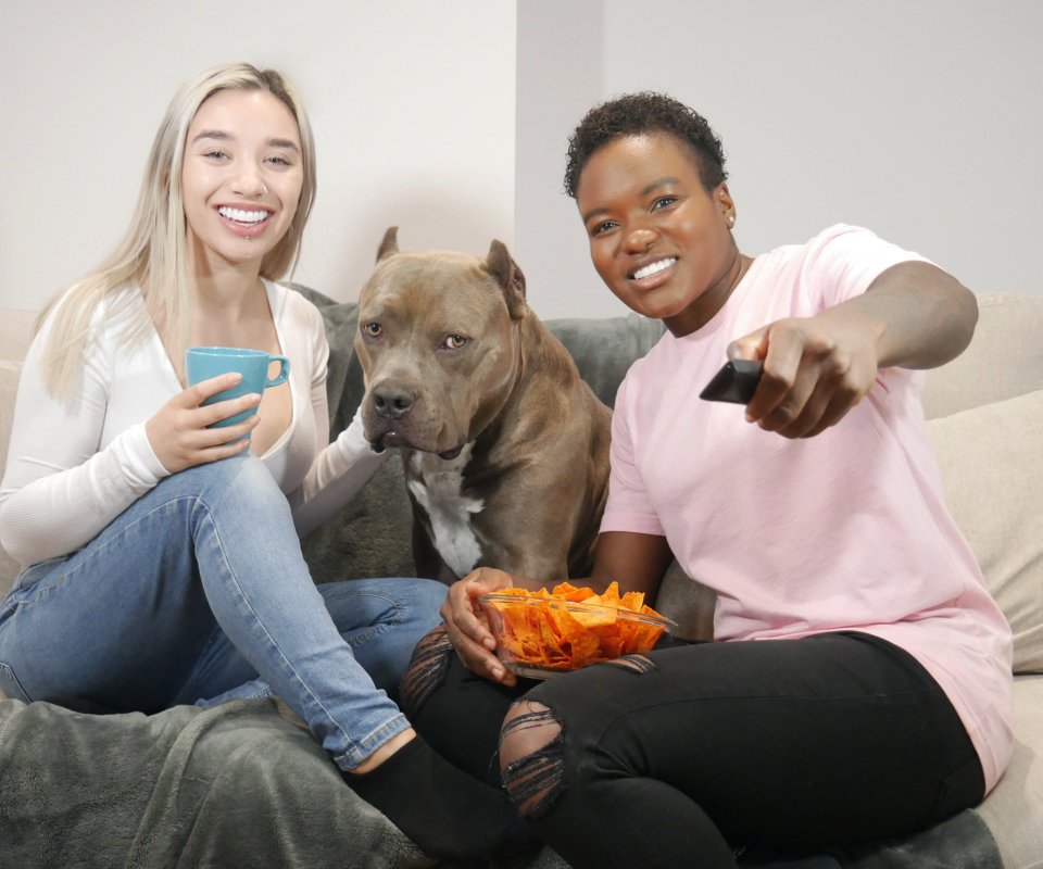 Ella and Nicola live together in Leeds with their dog Brooklyn