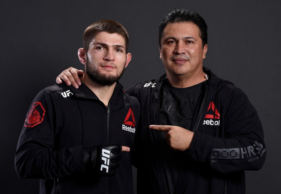 Khabib pictured with his trainer Javier Mendez