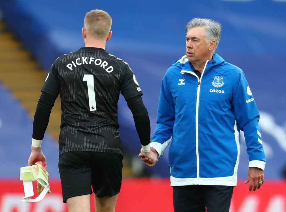 Ancelotti watched Pickford make another blunder