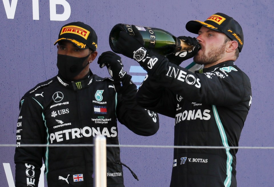 Lewis Hamilton (left) holds a comfortable lead over Valtteri Bottas (right) in the drivers’ standings