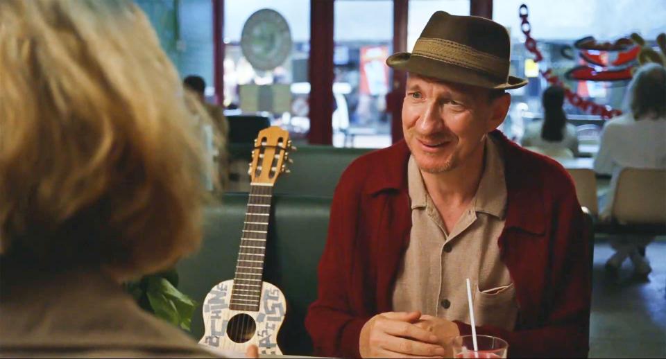 Singer Mike, played by David Thewlis, writes her love songs and the pair dance in her bedroom and have terrible sex