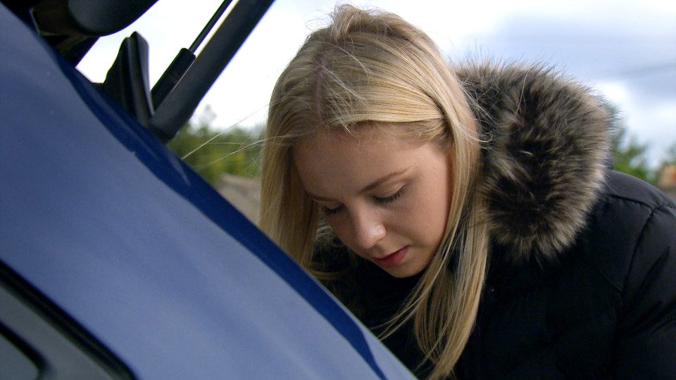 Belle switches the contents of two vials of veterinary drugs Jamie stores in his car