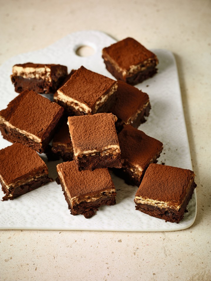 Before digging in, dust with cocoa, take out of the tin and cut into squares