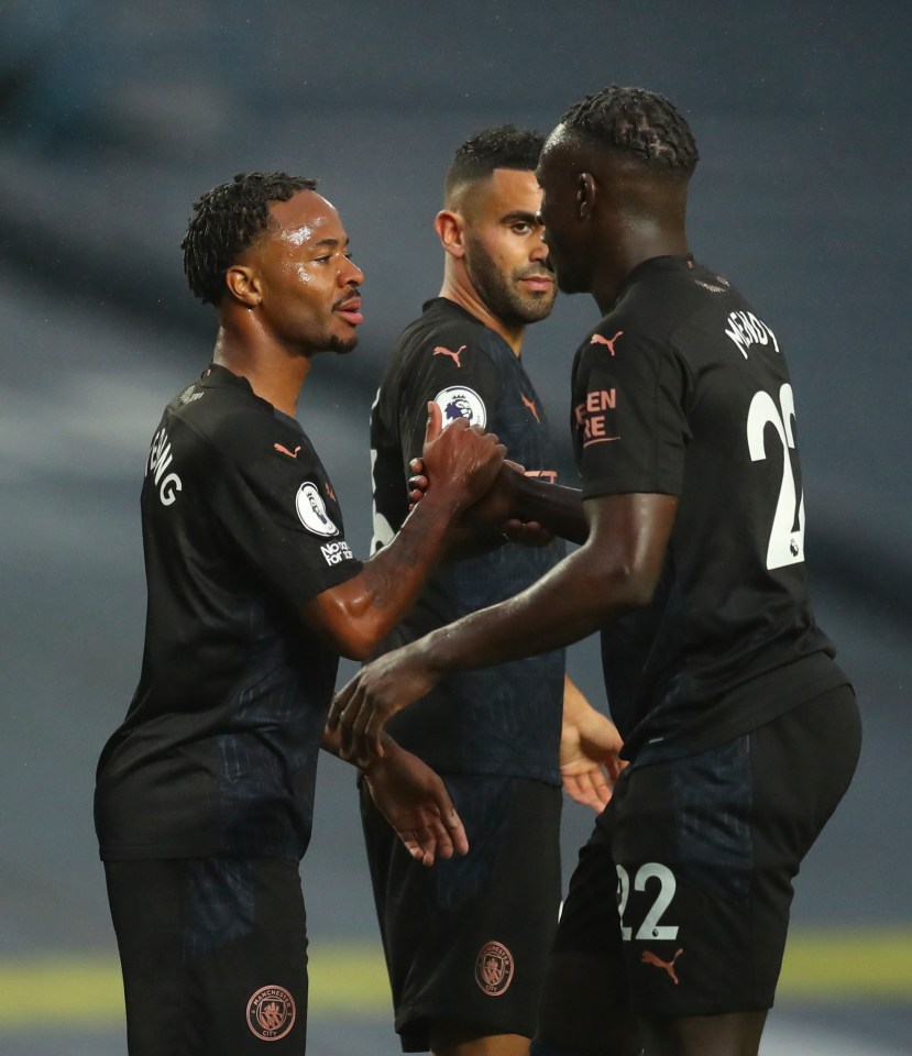 Sterling celebrates after breaking the deadlock at Elland Road