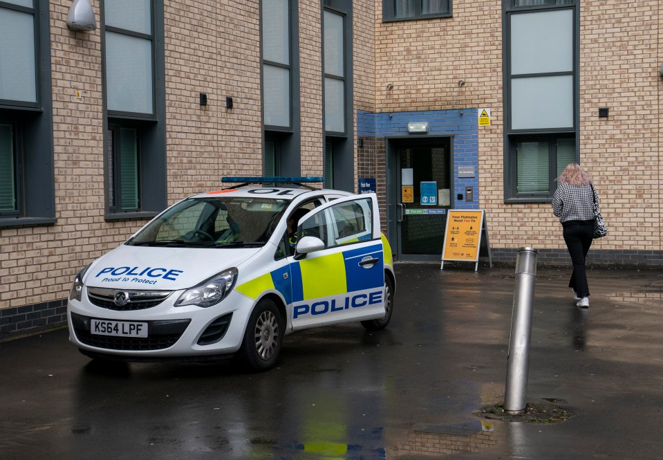 Police outside the halls today