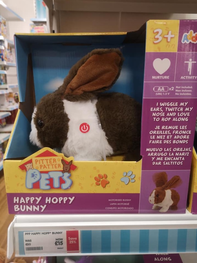 This Pitter Patter Pets bunny is also reduced, albeit by less than the unicorn